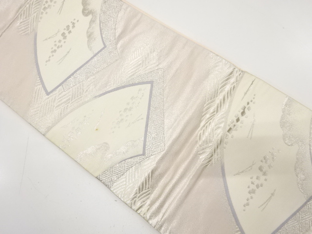 JAPANESE KIMONO / ANTIQUE FUKURO OBI / SILK / WOVEN JIGAMI PATTERN